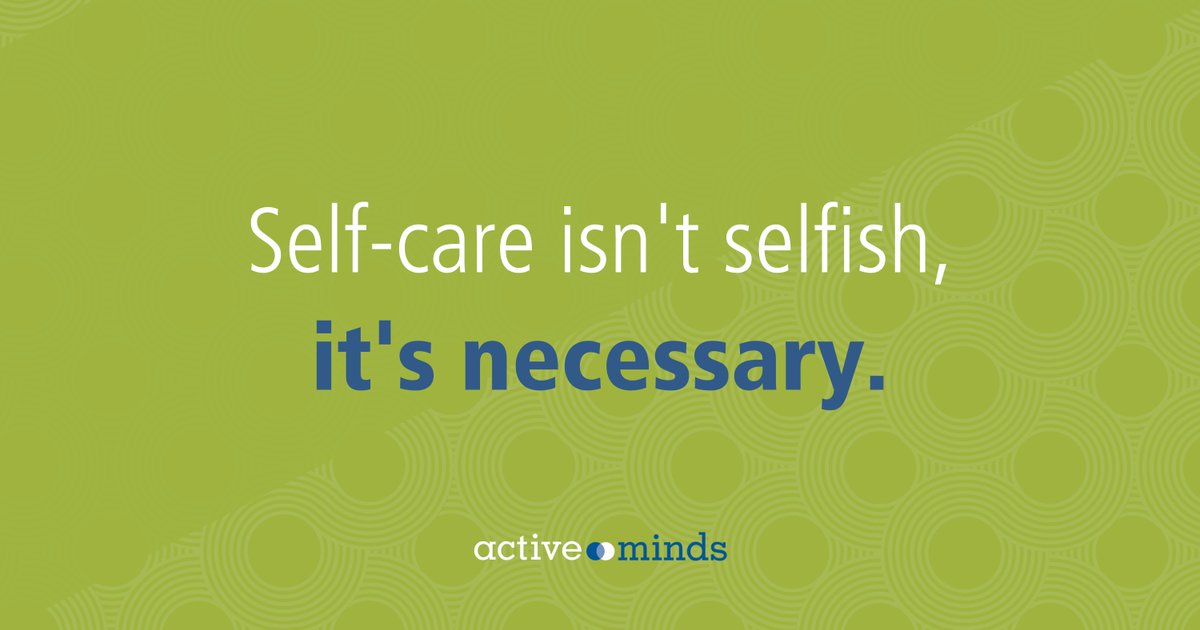 Active_Minds's tweet photo. On this #SelfcareSunday, we ask that you make yourself a priority. It’s so important that you find time to focus on your mental and physical well-being. 🙌 

To learn ways to practice self-care, visit https://t.co/gGc4PFH87Z. https://t.co/GlKa4MXuZp
