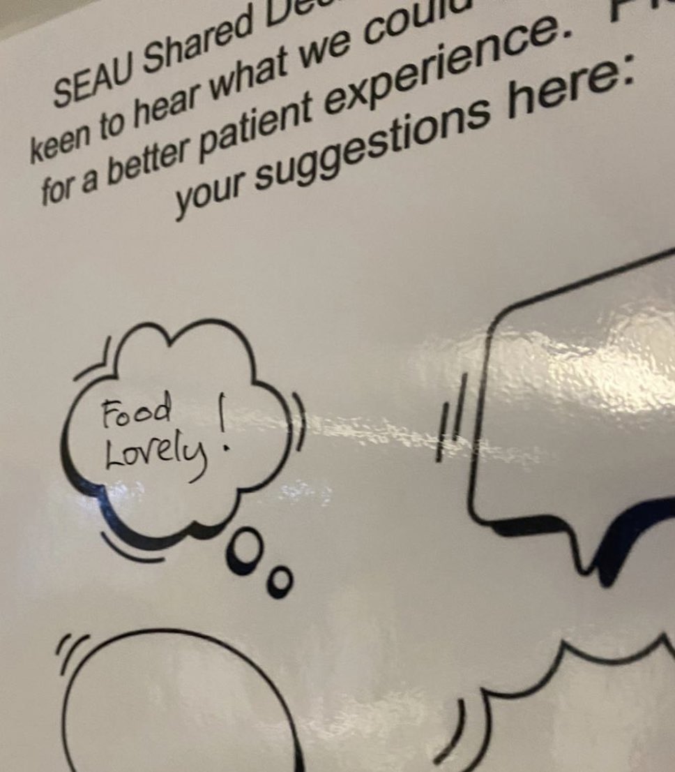 TeamSEAU's tweet photo. We have lots of ideas to work on and excited to get stuck in.  Had lots of lovely feedback from our patients too https://t.co/Rw7LVu1mhf