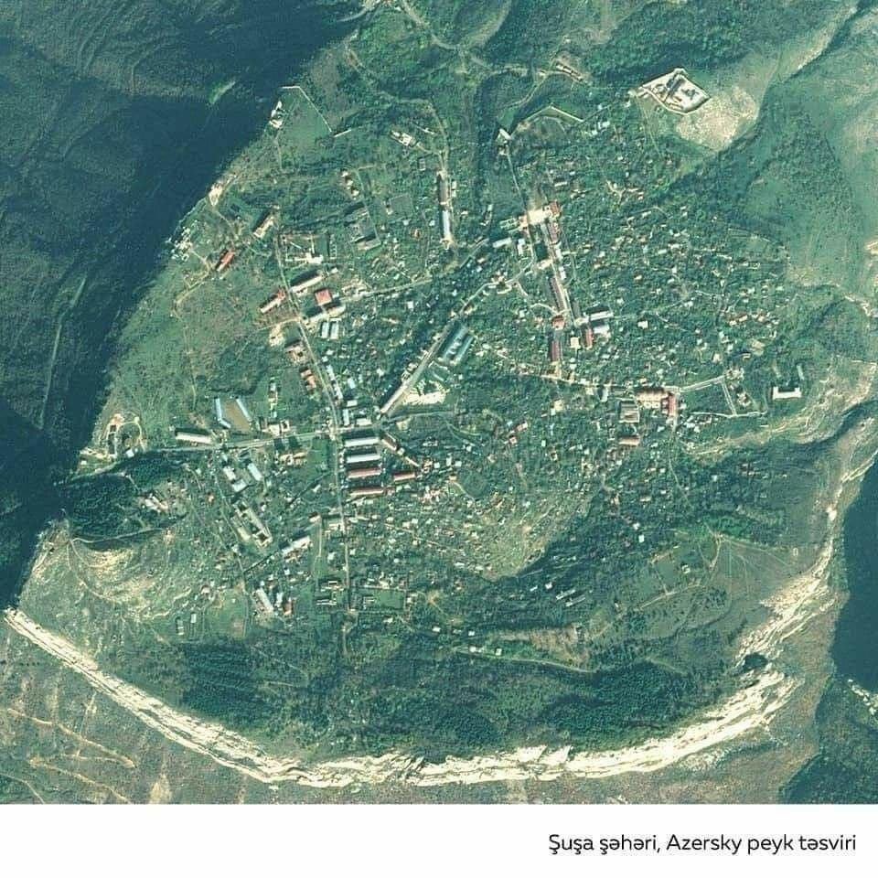 PakizaRustamli's tweet photo. Satellite images of #Shusha City #şuşa https://t.co/956bm83j2V