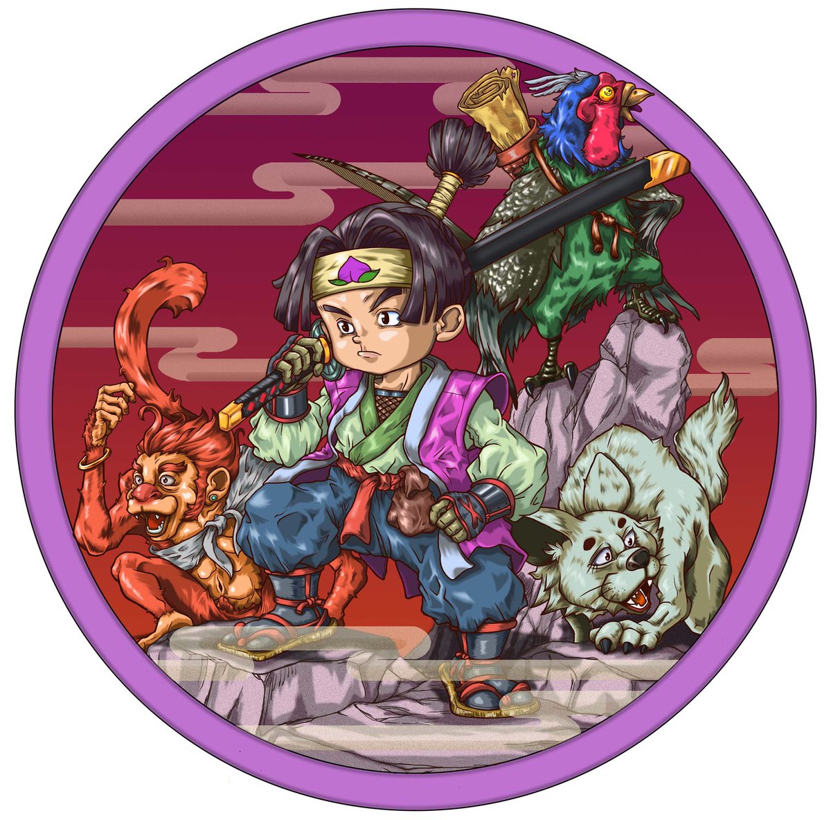 ハッピー On Twitter 桃太郎 鬼ヶ島上陸 イラスト好きな人とつながりたい 絵描きさんと繋がりたい 桃太郎 鬼ヶ島 イラスト