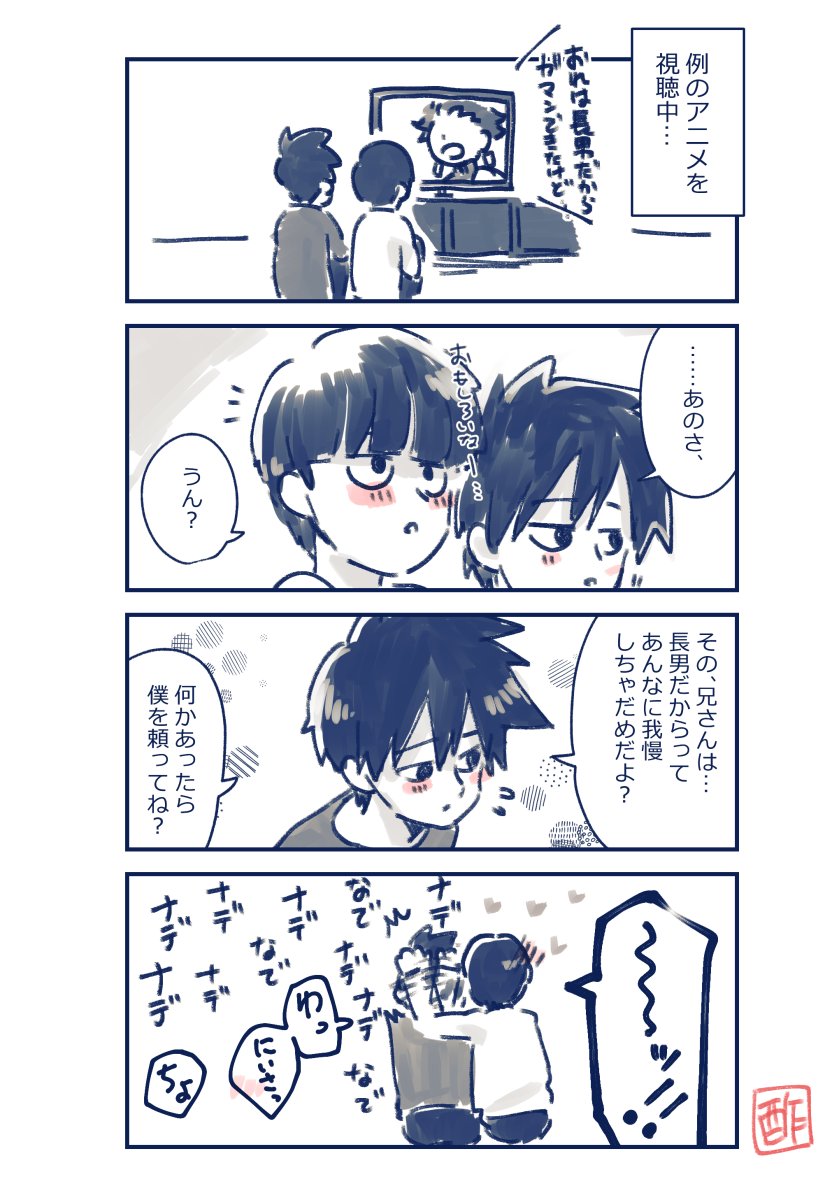 急に思い立ってワンドロしたモブ律です!!!
きめ○を観た影山兄弟😊 