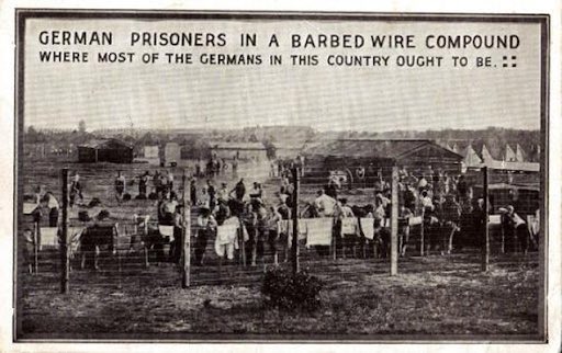 The government carried out a devastating policy of wholesale internment of males aged 17–55, which meant the destruction of the German family in Britain. Camps were set up across Britain with the largest, Knockaloe, holding over 23,000 men at its peak (including POWs). (7)