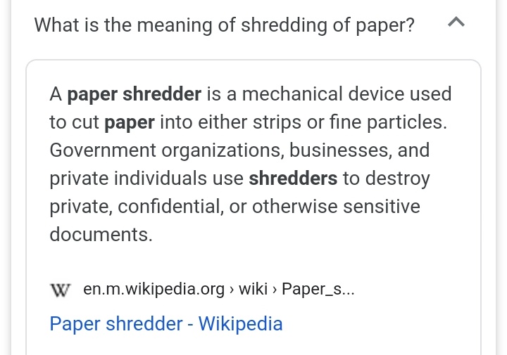"Shred the brush on the paper"Here's what i found on Wikipedia to shredding paper "government organisations, businesses and private individuals use shredders to destroy private, confidential, or otherwise sensitive documents"+