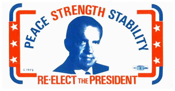 Nixon campaign sticker, 1972 <a href="/DesignMuseum/">the Design Museum</a> #FontSunday #USElection