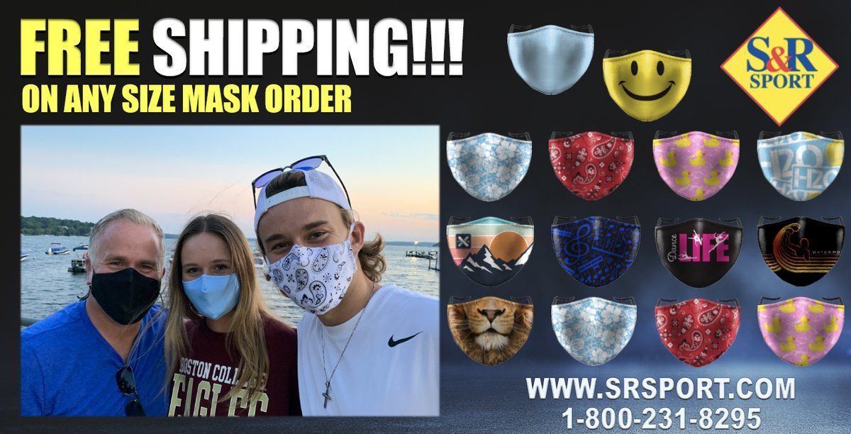 srsport.com now has FREE SHIPPING on ANY SIZE FACE MASK ORDER! Now is the perfect time to stock up for the Fall/Winter season. S&amp;R Sport has the best selection of masks out there. Check them out today!