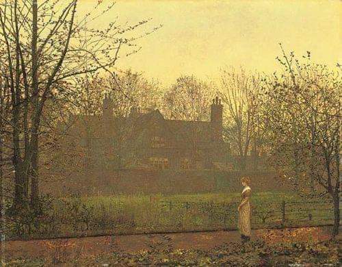 John Atkinson Grimshaw 'Quiete d'autunno' (1881) #BuongiornoconArte #ScrivoArte #Scrivodautunno