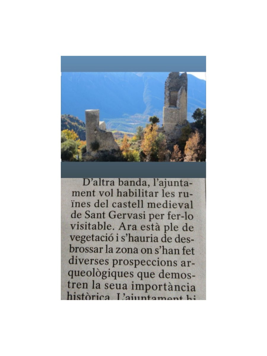 Lourdesmagri's tweet photo. Recuperació del patrimoni històric del #CastelldeSantGervàs (Vall de Barcedana). Per saber on anem cal saber també d'on venim! @SEGREcom @serradelmontsec
#jatocava #ajuntamentgavetdelaconca https://t.co/hHaDY9RcXV
