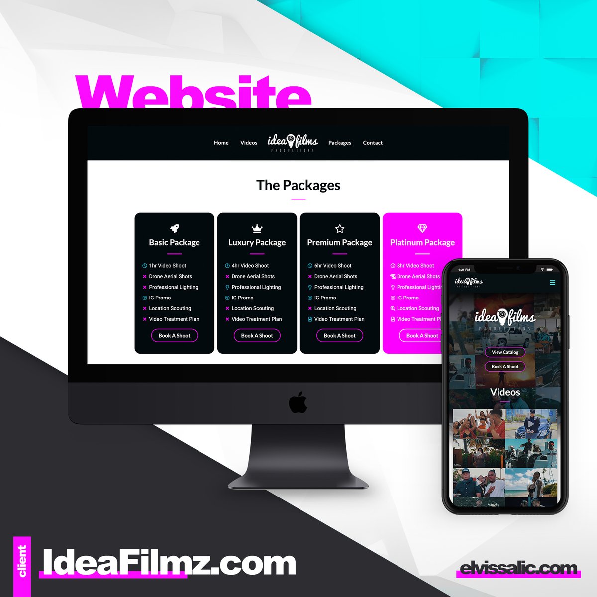 Elvissalic's tweet photo. Website development for https://t.co/7d3sEOGAxW - @ideafilmsllc
#graphic #design #graphicdesign #website #webdevelopment #sitedesign #websitedesign #webdesign #wordpress #cinematographer #musicvideos #videographer #videowebsite #portfoliowebsite #videoportfolio https://t.co/oc40MIOGoD
