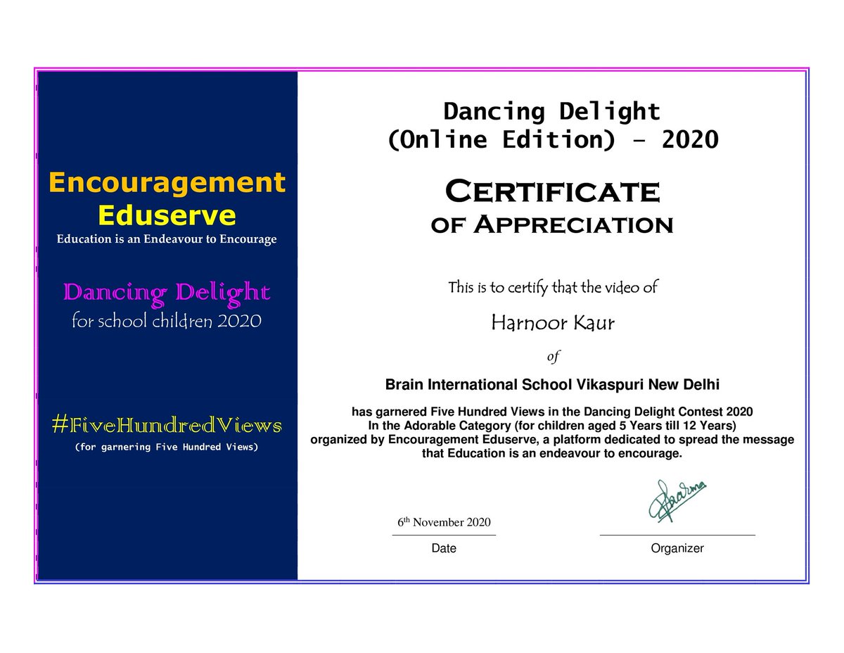 EEduserve's tweet photo. #FiveHundredViews

#EncouragementEduserve
#EndeavourToEncourage

Congratulations

Video, https://t.co/p0aqgFbmWC, of Harnoor Kaur and Roopjot Kaur students of Brain International School Vikaspuri New Delhi has garnered #FiveHundredViews in #DancingDelight

https://t.co/8BbLX8upXE https://t.co/NXsnfQdKaR