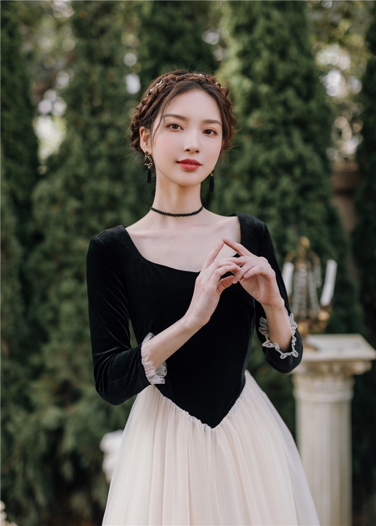 Best Quality Series beige mesh patchwork black party elegant princess palace fashion party women dress 2470
facebook.com/commerce/produ…