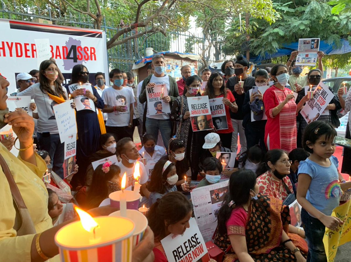 DareDevil__Ank's tweet photo. Candles lite for SSR in Hyderabad‼️

SSRians all over the world will not stop fighting for SSR and Disha. We will keep roaring until Justice is served. 🔥
#Hyderabad4SSR 
#NationStands4Arnab

@mayureshkrishna @iRaviTiwari @iujjawaltrivedi @iRaviTiwari @ShaliniMukher16
@GHiwarkar https://t.co/BYvIRzLcd6