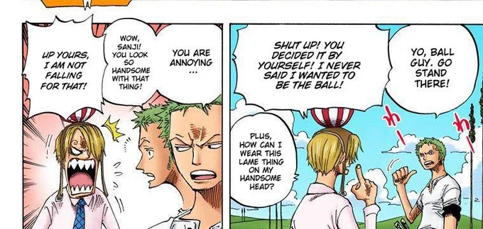 The only time Zoro calls Sanji by his name I think. 