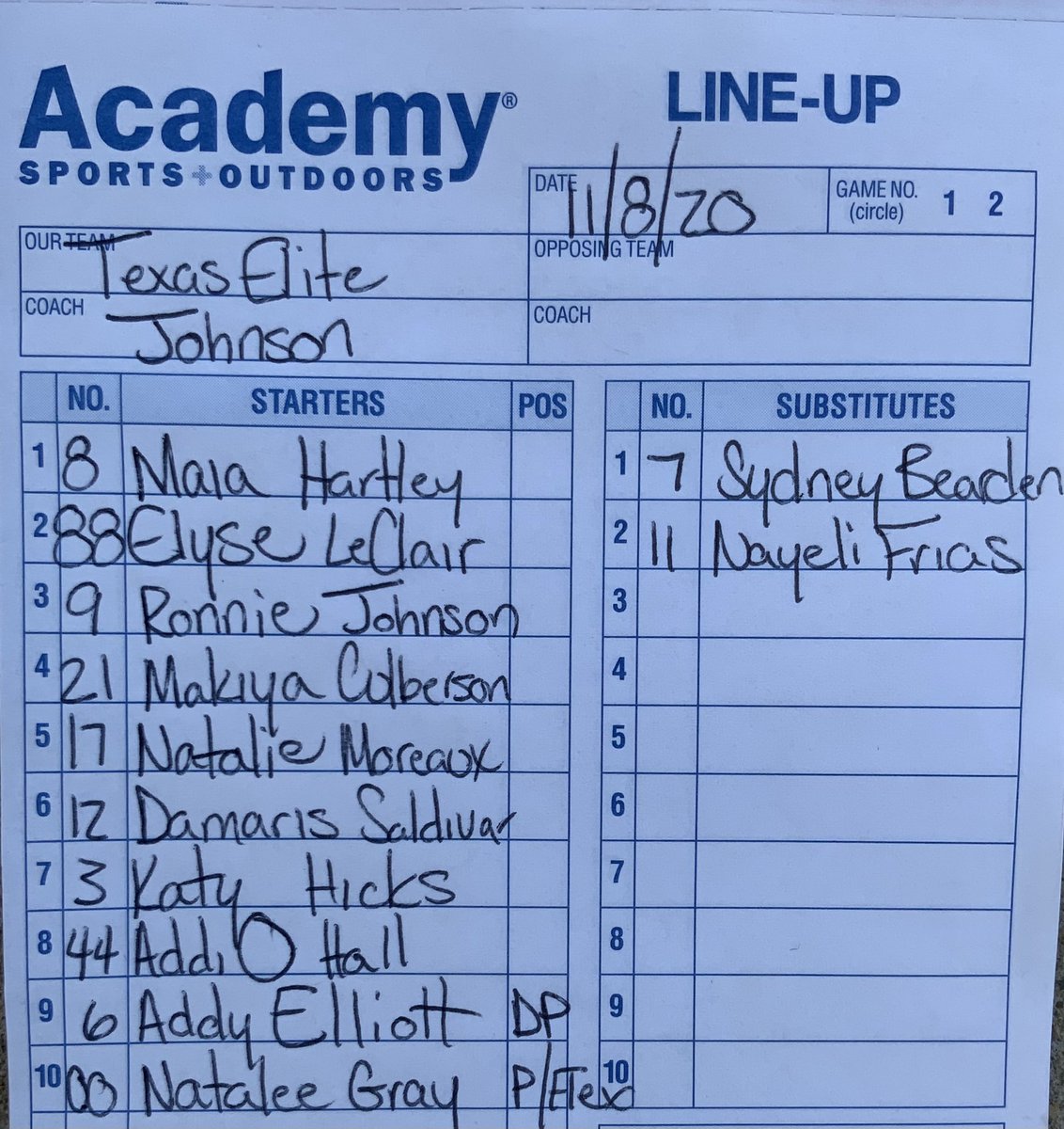 TEBSoftball's tweet photo. Game day!
8:00 VS Texas Sting Futures
Lineup!
Livestream on Facebook! https://t.co/aVQI0izO0q