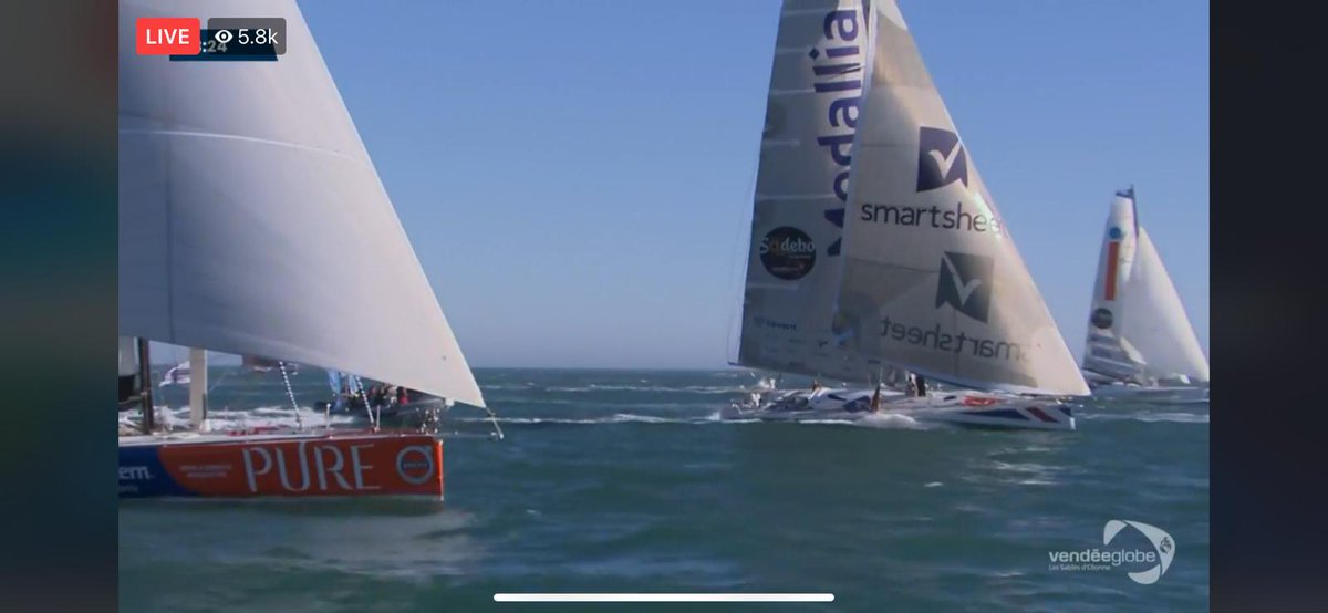 pipoceanracing's tweet photo. And we are off! 🥳🌎⛵

@Smartsheet 
@Medallia 
@VendeeGlobe 
#vg2020 https://t.co/sdjtNWN7TA