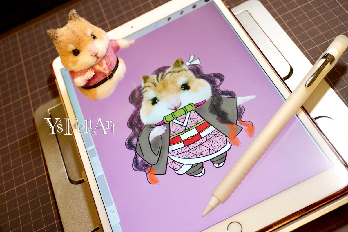 ゆかりん Y S Felt Art A Twitter 鬼滅人気に全力で乗っかるハムっ ロボロフピンク渾身のコスプレイラスト 今日池袋に行ったら鬼滅コスプレしてる人たくさん見ましたよ 何かイベントやってたのかな 映画観にいきたいよー 子連れで観れる映画館