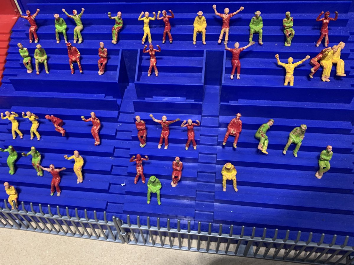 SubbuteoCollect's tweet photo. Fruits of my and boy labour, our painted fans. Doesn’t matter what they look like, what’s matters is the time spent together #FamilyTime #Subbuteo #Painting https://t.co/MPSQSD42iV