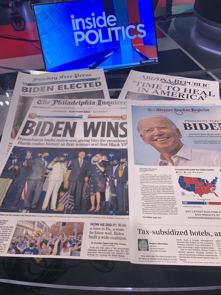 JohnKingCNN's tweet image. Some #Biden wins front pages on this important Sunday.
