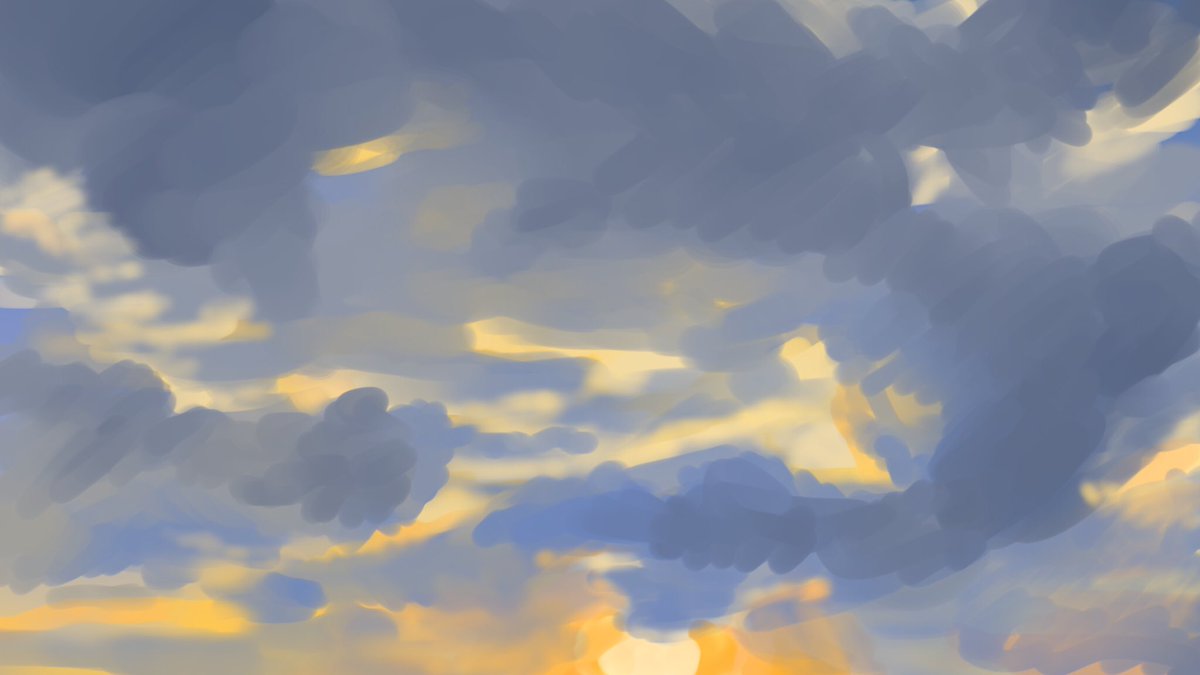 Riho On Twitter 夕方はコントラストが綺麗 今日の空 イラスト Clipstudio ちょっと描き方粗くなってしまった
