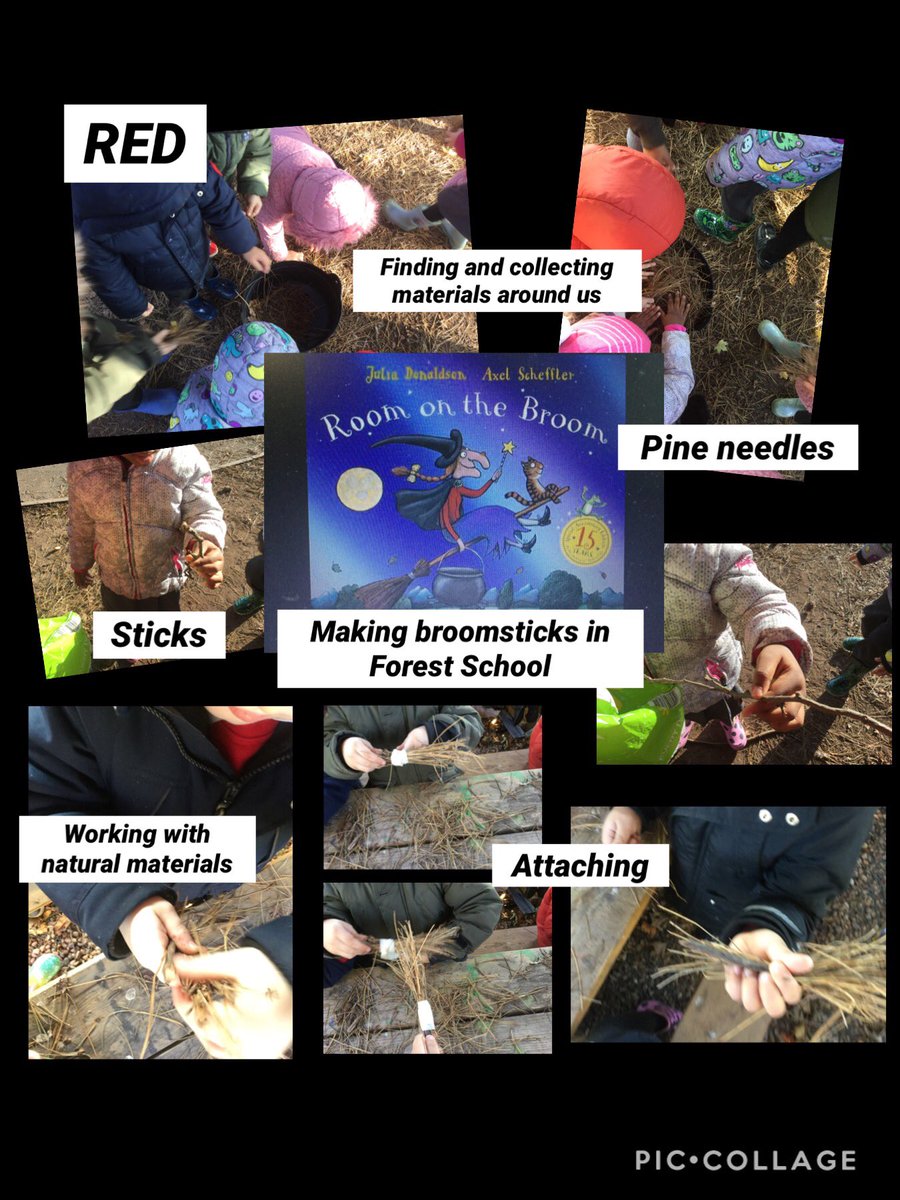 cashprimary's tweet photo. RED had a fabulous time in Forest School making broomsticks like the one in Room on a Broom. The children worked together and used our school values when things got tricky! #NevergiveupNico #TrynewthingsTaylor #teamwork https://t.co/crXrZFiScr