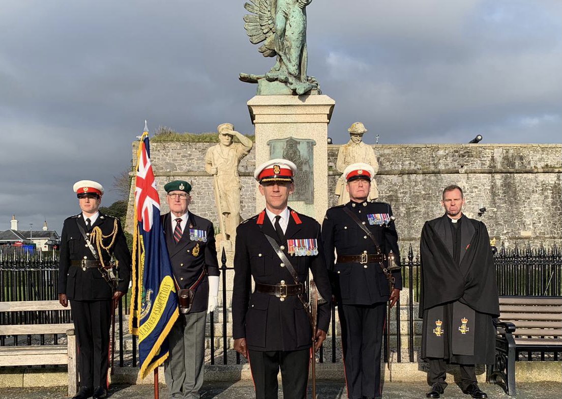 BrigRCantrillRM's tweet photo. “We Will Remember Them” - very pleased to work with Plymouth City and the RMA to ensure we could deliver a small, safe act of remembrance on the Hoe- “They Shall Not Grow Old” https://t.co/0PJiuypplH