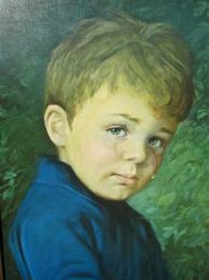 Number 31The cursed Crying Boy painting.Caused your house to burn down. Only the frame remained.