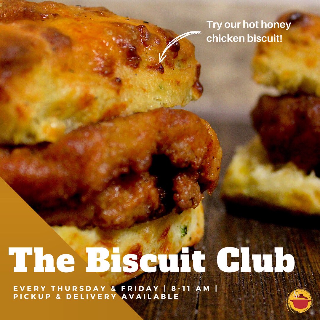 GoBTSY's tweet photo. November’s Biscuit Club Menu: 

- Hot honey chicken 
- BEC (it’s candied bacon this month, y’all)
- Fried porkchop &amp; apple butter 

To reserve yours: https://t.co/KiKiPEKsk9 https://t.co/gBClQWwaQ4