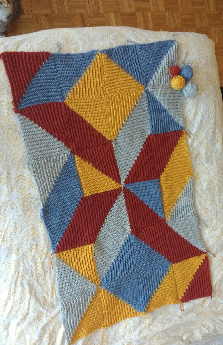 sbg_arch's tweet photo. Phase 1 of my crochet blanket complete! 

Quite satisfying to transform thrift shop yarn that, judging from the packaging, has been waiting since the 70s to become something. https://t.co/aic1EeEOeY