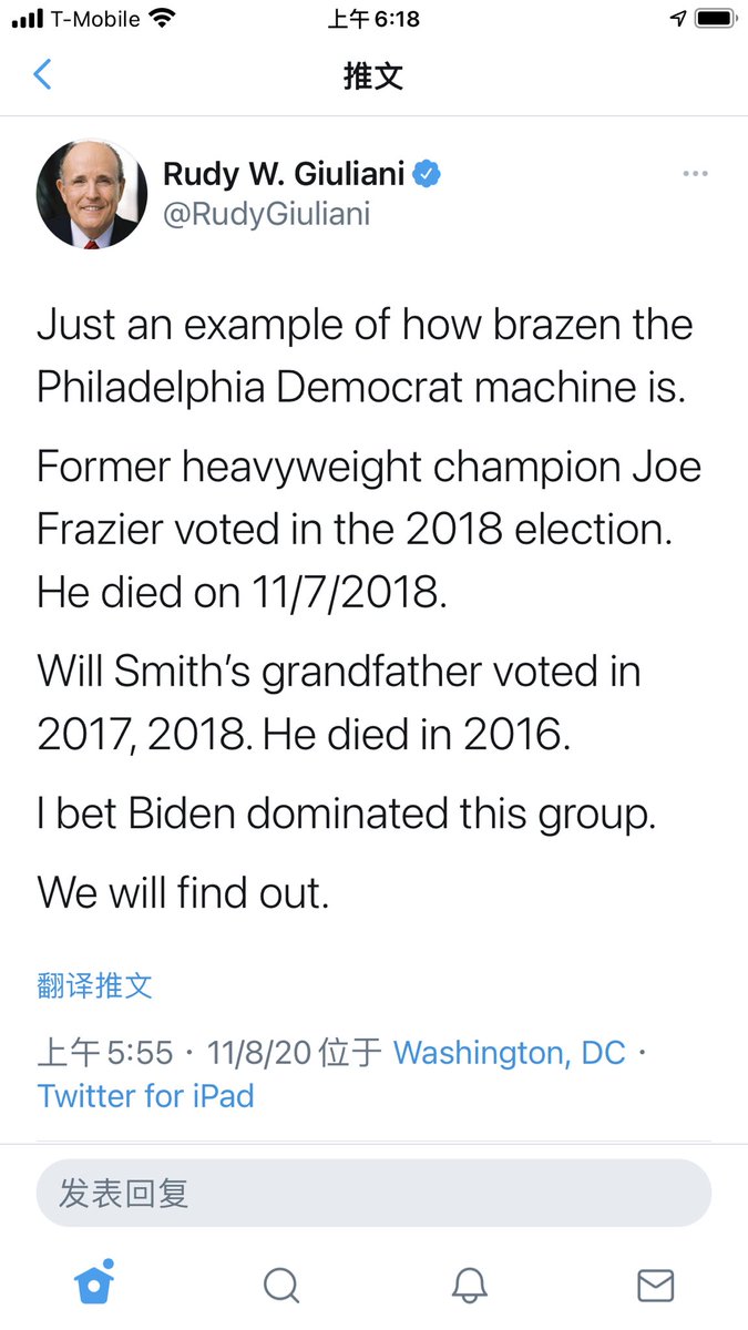 Lavende42059988's tweet photo. 朱利安尼刚刚发的推文，就被他们删了，流氓到了极点 https://t.co/Wr69sEprhH