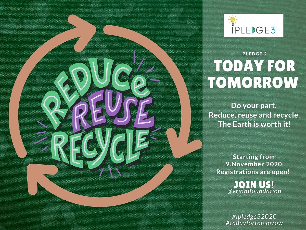 vridhihyderabad's tweet photo. Reduce• Reuse• Recycle•
Are we developing sustainably and consciously?
Will our small individual actions sustain this bountiful planet for our future generations?
The answer is yes, yes and YES!
Register for #ipledge32020 today!
https://t.co/lNxxMGrt5H
#todayfortomorrow https://t.co/hHYhLPwQkF