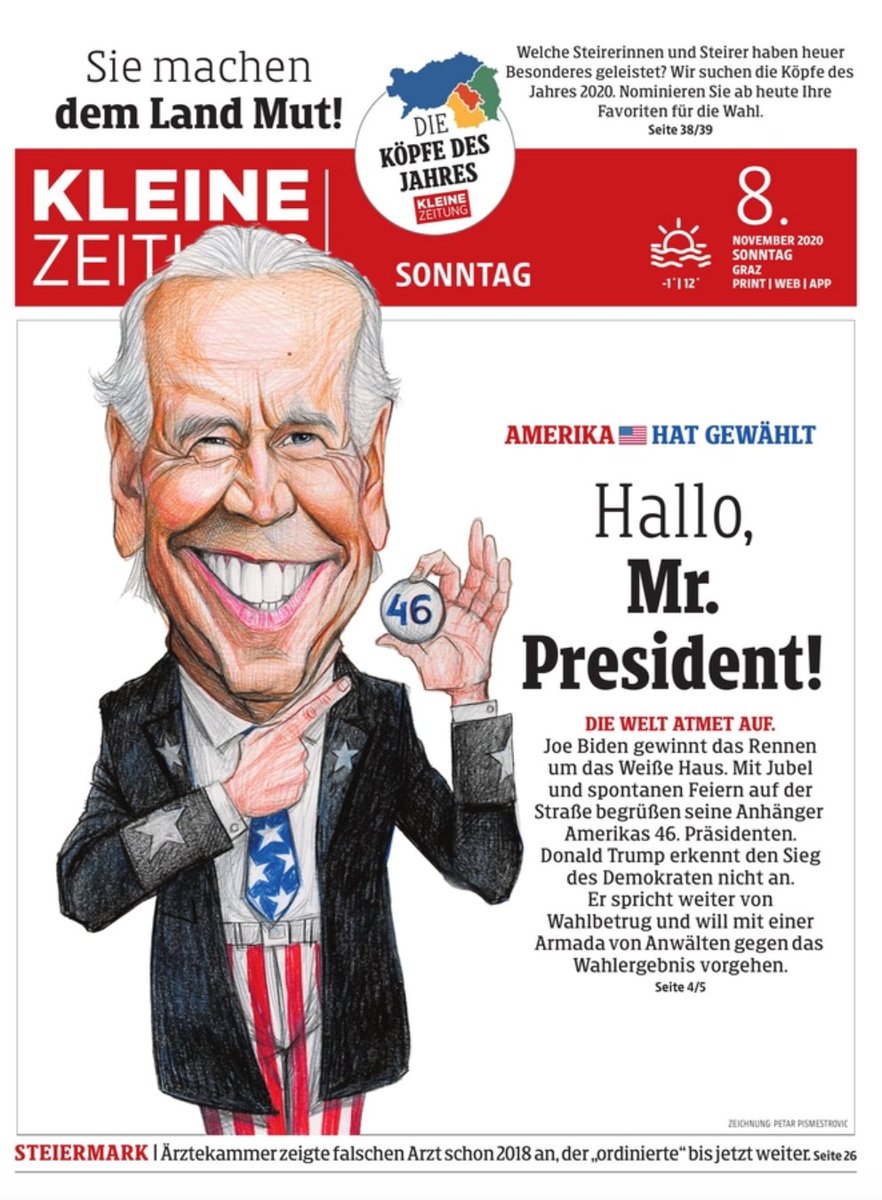 SND's tweet photo. Today's #Election2020 front pages from SND members around the world. #SNDelect #NewsDesign https://t.co/Y4XX9jYKzF