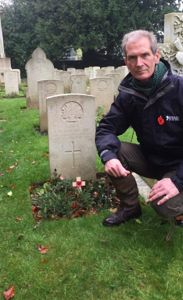 AngliaTours's tweet photo. RT Henry Egan: Remembrance Day 2020 St John's Church, Sutton Veny. On 3 Nov 18 the funeral cortege of Matron Nellie MilesWalker, a victim of the Spanish flu pandemic, was accompanied among others by Capt Albert Jacka VC MC* 
#LocalHeroes #OurWarGravesYourHistory @CWGC https://t.co/ZSoibQ67Ae