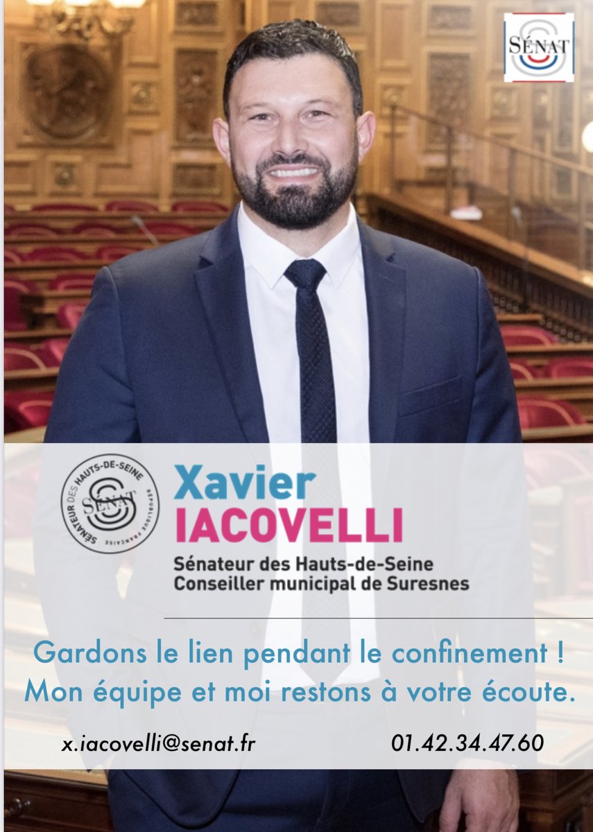 iacovellixavier's tweet photo. Durant le confinement, gardons le contact. 
Inscrivez-vous sur ma newsletter https://t.co/F1SgezW01d

ou suivre mon actualité sur Telegram : https://t.co/AaARXtk6Mf

#Senat #Suresnes #HautsdeSeine #elu https://t.co/wUvOyzgyq0