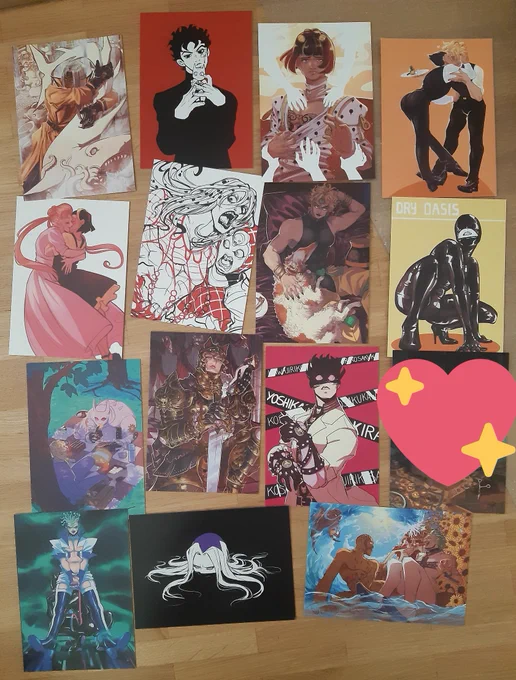 We also printed a shitton of postcards! ???  The ones on the second pic are by my roommate @chrysanthyee , the others are by me!
I added tiny doodles to their backs as well! ? They'll be in our shop as well, we really hope you like them! ??? 