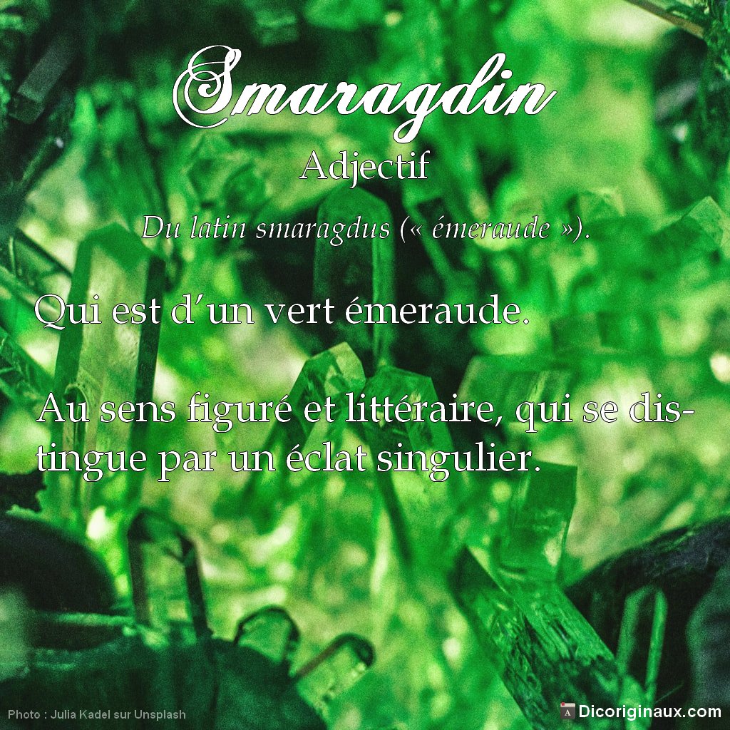dicoriginaux's tweet photo. Smaragdin : qui est d’un vert émeraude.

Au sens figuré et littéraire, qui se distingue par un éclat singulier.

En savoir plus : https://t.co/IZur68p7ml

#1jour1mot #1Mot1Tweet #1image1mot #languefrançaise #vocabulaire https://t.co/jv9hGS0y4U