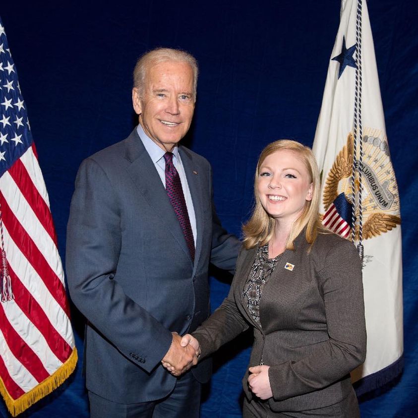 Public Diplomacy alum, Jordan Robinson, with Syracuse University alum, President Elect Joe Biden.