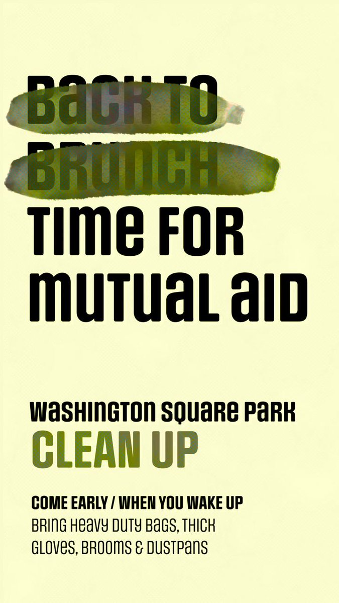 If you're up and in the area, go help clean after the mess in Washington Square Park from yesterday's celebration.