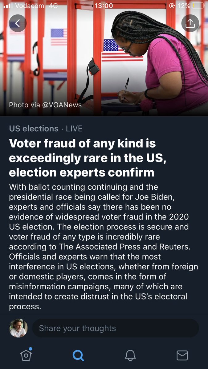 Ok Sunday arvie fun thought experiment... 2 competing hypothesis about US elections, which is the likely one? H1: Bad things happened & I lost what I had already wonH2: Most interference in USA elections comes from misinformation campaigns
