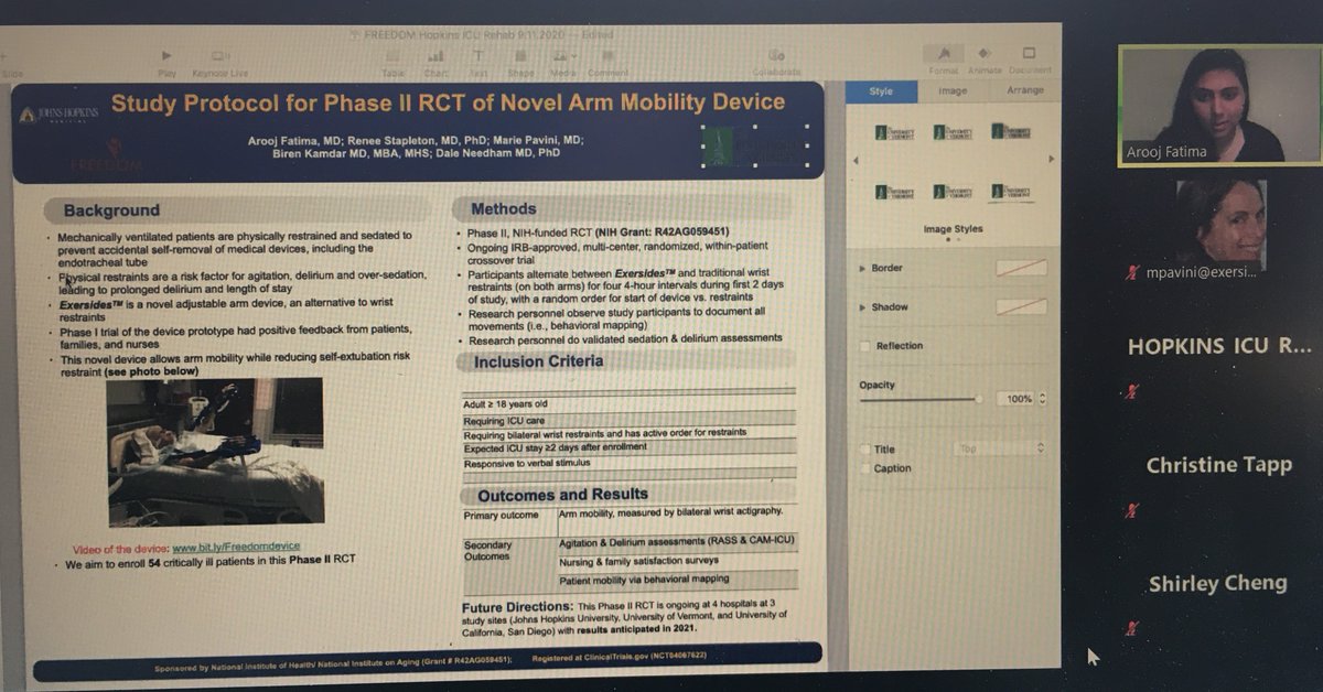 HDmedical_org's tweet photo. My favorite @icurehab poster! What's yours? Awesome job @Arooj47013193 on an excellent presentation! #Refraint not restraint!! Adult and Pedi Exersides! #ICURehab #PICU_Up https://t.co/4SzTAX2ddV https://t.co/kmeG1QP7Q7