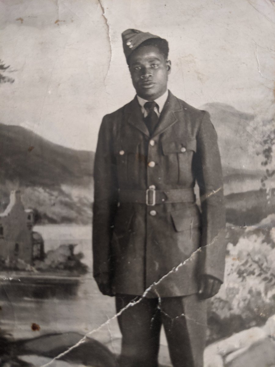 My Jamaican Granddad who served and was injured in World War  2. Thinking of him on Remembrance Sunday  and all the others who contributed and served to make the world a better place for everyone .