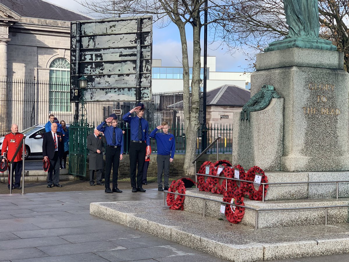 1armBB's tweet photo. Not our usual Remembrance Sunday, thanks to the Boyd family who laid a wreath on behalf of the Company at the Cenotaph this morning. #WeWillRememberThem #BoysBrigade https://t.co/qu739zsy1Q