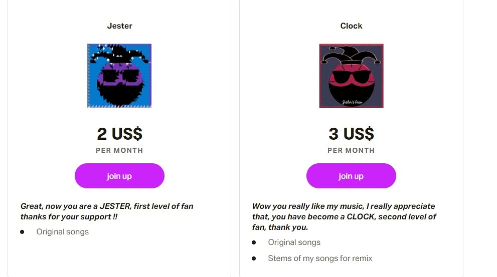 Jesterclock1's tweet photo. Now you can subscribe to my patreon for only 2 or 3 dollars a month !! You will have access to my original music and stems to remix join now !! 🃏🕒💜 https://t.co/URNwdWcl0L