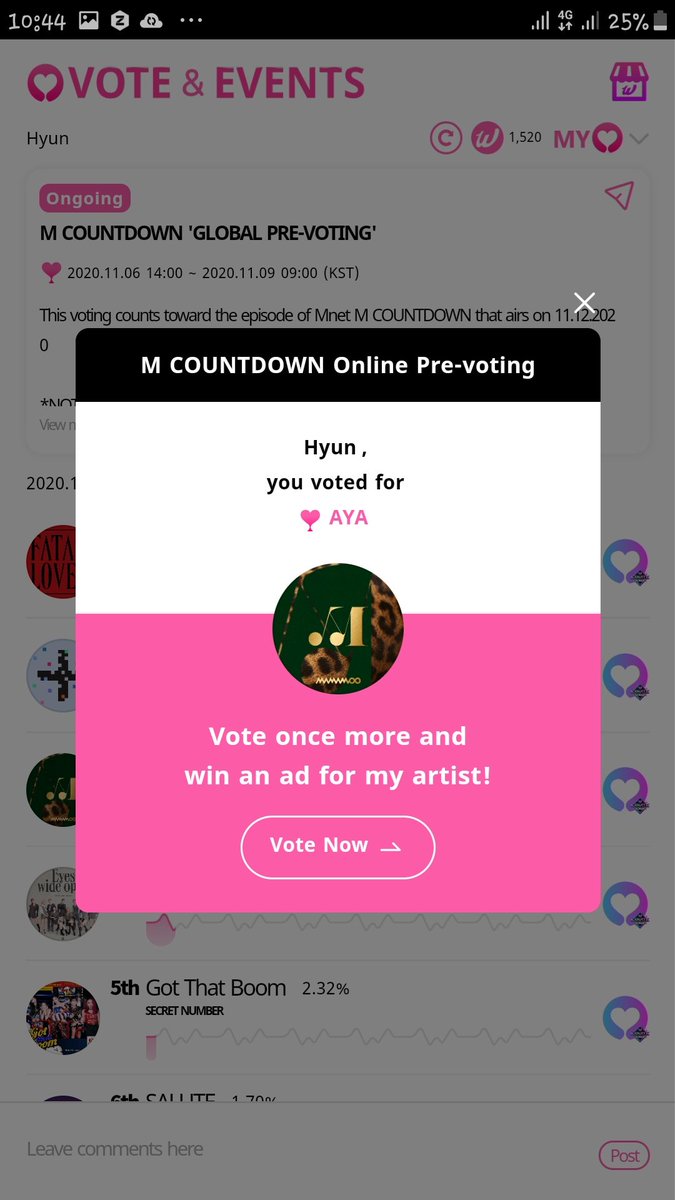 hyunguitarist's tweet photo. @ByulYootaeMult1 @official_ONEWE @RBW_MAMAMOO Thank you! I've used all my accs to vote mamamoo too https://t.co/Y6rnxj5zqK