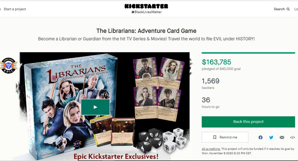 maryebrewer's tweet photo. As of 9:00 A.M. CT on 11-8-2020 the
@EverythingEpic_
Has only 36 hrs left to go in its @kickstarter
#KickstarterCampaign for
#TheLibrarians : #AdventureBoardGame
https://t.co/3mDRZumXWv
#everythingepic #thelibrarians #boardgame https://t.co/LO1GMWYlc5