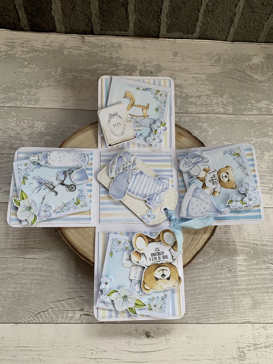 Craft_All_Day's tweet image. Need to make a special baby card? Why not make an exploding box card using some of the beautiful papers available in our store #scrapandme #explodingbox #explodingboxcard #babyboy