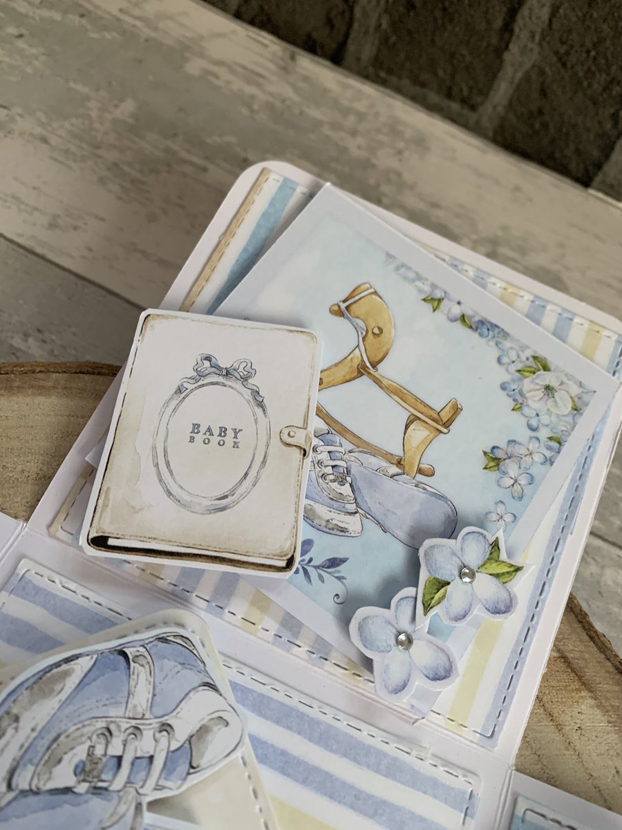 Craft_All_Day's tweet image. Need to make a special baby card? Why not make an exploding box card using some of the beautiful papers available in our store #scrapandme #explodingbox #explodingboxcard #babyboy