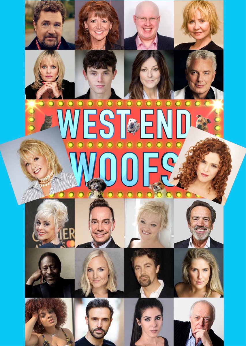 Join me & @OfficialBPeters on @broadwaycom tomorrow night at 7pm (UK) for @WestEndWoofsUK with @Twiggy @JohnBarrowman @marcthevet @michaelxavierUK @Charlie_Stemp @RealMattLucas @mrmichaelball @CraigRevHorwood @lulushouts @SirTimRice @clarkepeters @RobertLindsay & many more! 🐶🐩