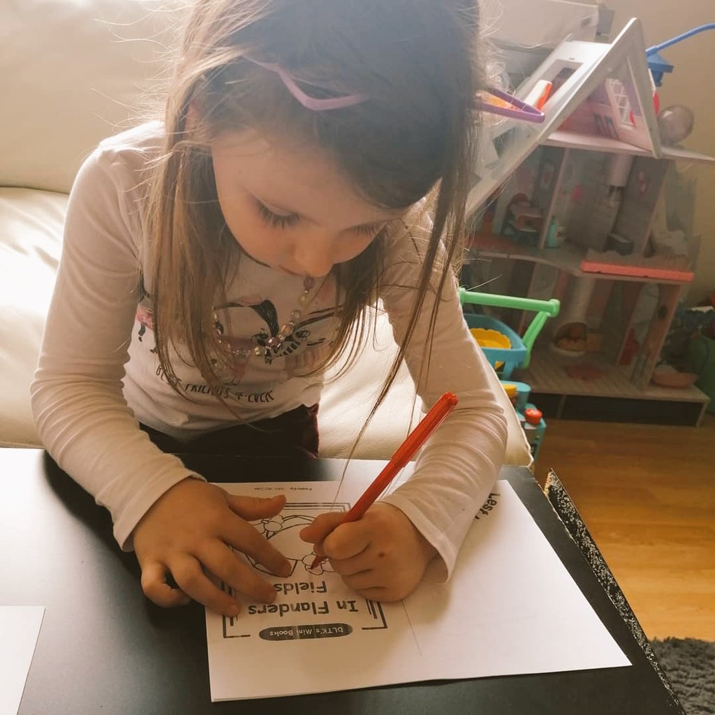 vixieG's tweet image. This weekend Poppy-lea paid tribute to the soldiers by reading In flanders fields, she coloured her own mini book of the poem and talked about the pictures and why celebrate remembrance day she also decorated biscuits to look like poppies  @sthelensCEPS #LestWeForget