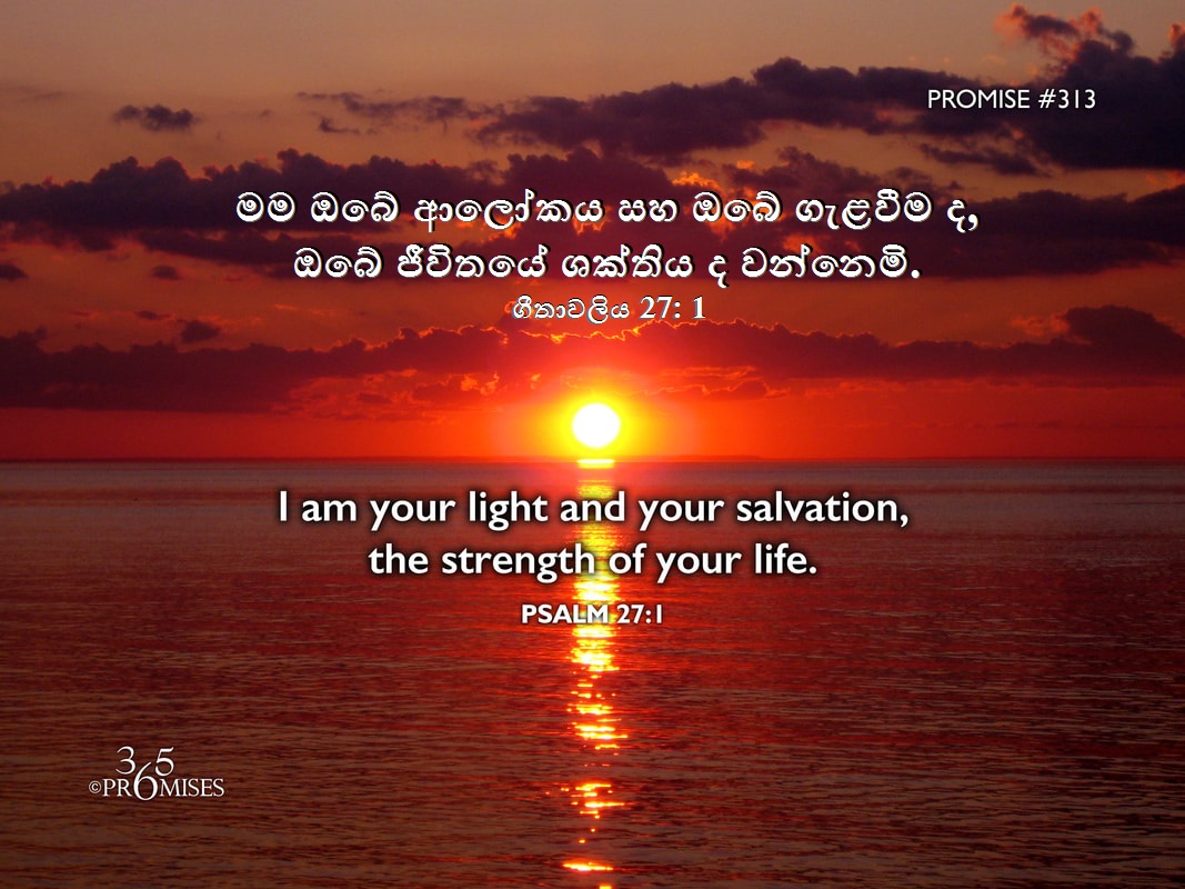 MAARFernando's tweet photo. I am your light and your salvation, the strength of your life. (Read Psalm 27:1).
මම ඔබේ ආලෝකය සහ ඔබේ ගැළවීම ද, ඔබේ ජීවිතයේ ශක්තිය ද වන්නෙමි. (කියවන්න: ගීතාවලිය 27: 1) https://t.co/6Mwla0Ddir