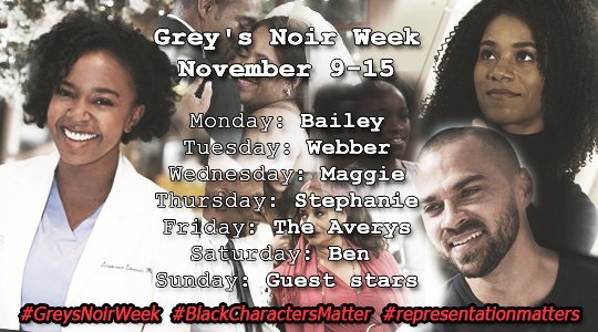 sage_afro's tweet photo. #GreysNoirWeek's kicking off tomorrow! Celebrating all the black character making that show great!
#GreysAnatomy #NoirGrey https://t.co/fva8ThUm8I