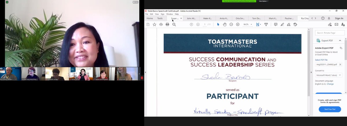 Congratulations to Krystal Long for organising our first Toastmasters short virtual public speaking workshops in the UK &amp; Ireland. Congratulations to the virtual class of 2020!! 👏🎉🍾😊 @KrystalTraining